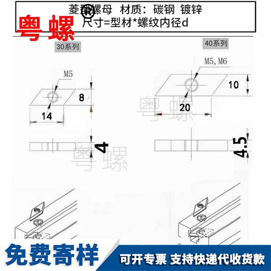 供應鍍鋅臨滄菱型螺母
