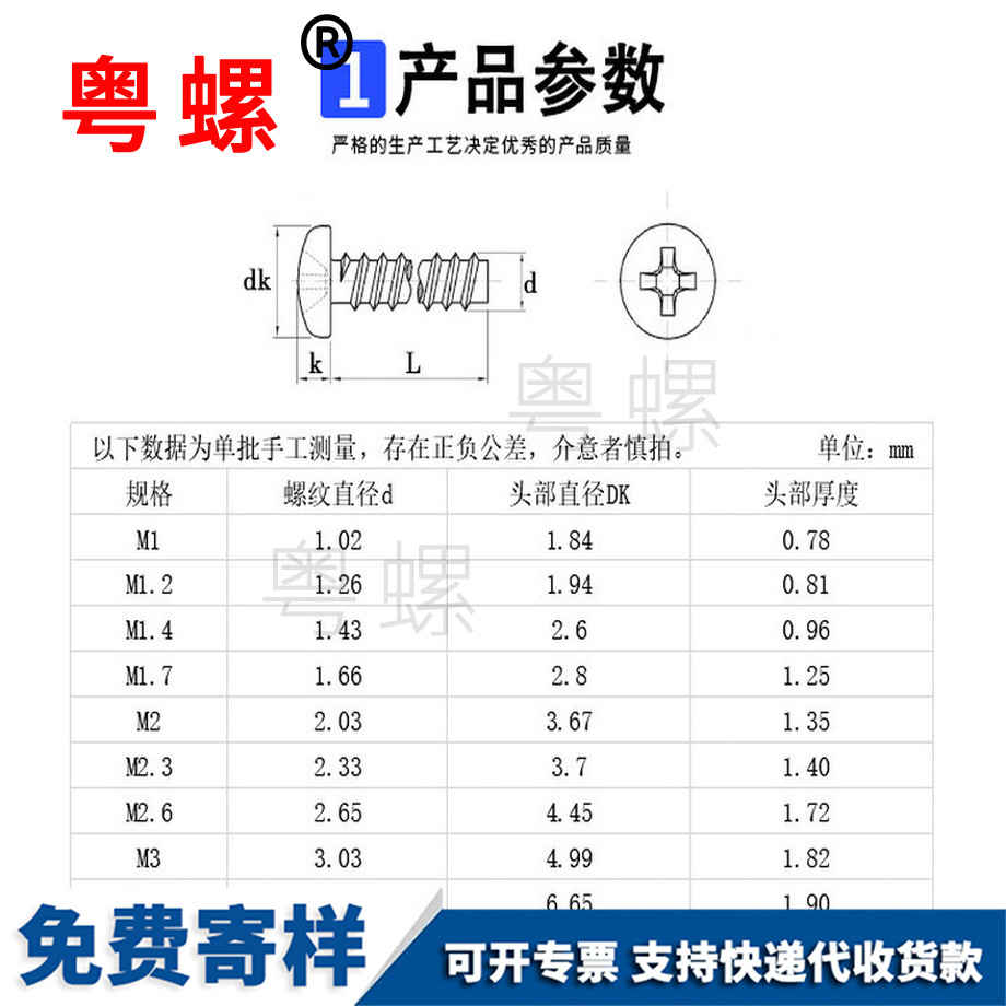 加工鍍鎳圓頭十字邯鄲小螺絲